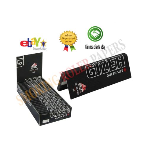 master-10 Χαρτάκια στριφτού Gizeh Black Extra Fine Queen Size 44 × 78 mm – 25 πακετάκια των 50 φύλλων