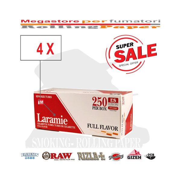 master-103 Άδεια τσιγάρα για γέμισμα Laramie Full Flavor Red King Size 8 mm – 4 κουτιά των 250 τεμαχίων
