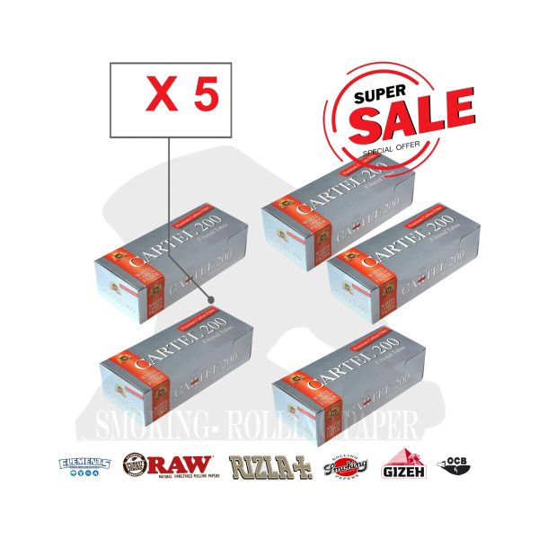master-127 Άδεια τσιγάρα για γέμισμα Cartel Carbon White Regular – συσκευασία με 200 άδεια τσιγάρα