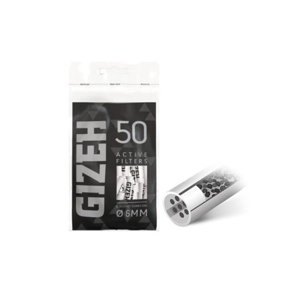 master-132 Φιλτράκια ενεργού άνθρακα Gizeh Black Extra Slim 6 mm – 50 φίλτρα