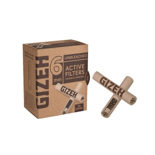 master-135 Φιλτράκια ενεργού άνθρακα Gizeh Extra Slim 6 mm αλεύκαστα – 34 φίλτρα