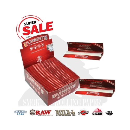 master-160 Χαρτάκια στριφτού Elements Red King Size Slim – συσκευασία με 50 πακετάκια