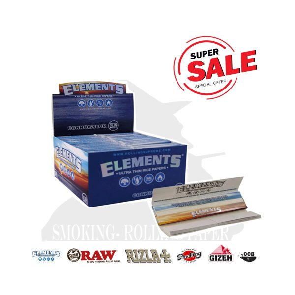Χαρτάκια στριφτού Elements Connoisseur Blue King Size Slim με φίλτρα