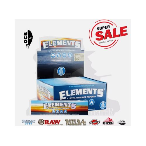Χαρτάκια στριφτού Elements Blue King Size Slim – συσκευασία με 50 πακετάκια