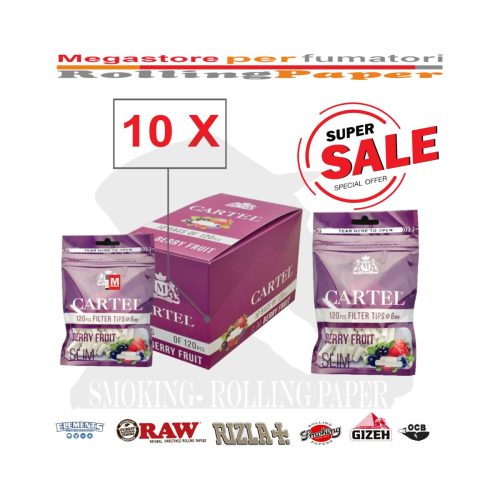 master-168 Φιλτράκια Cartel Berry Fruit Slim 6 × 15 mm – 120 φίλτρα