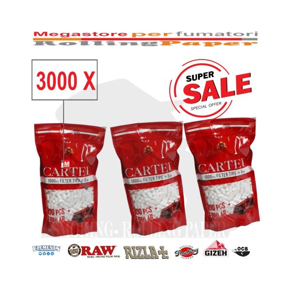 master-172 Φιλτράκια Cartel Classic Regular 8 mm – 3.000 φίλτρα