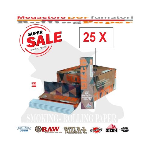 master-185 Χαρτάκια στριφτού Gizeh Duo Pure King Size με φίλτρα – συσκευασία με 25 πακετάκια