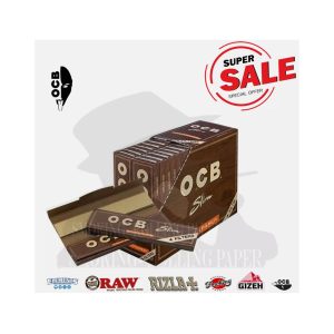Χαρτάκια στριφτού OCB Virgin Brown King Size Slim με φίλτρα – συσκευασία με 32 πακετάκια