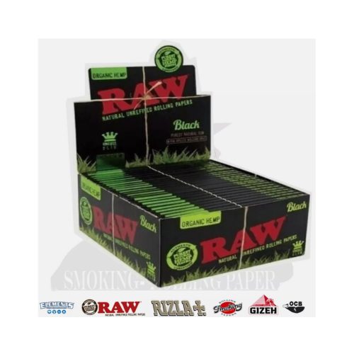 master-267 Χαρτάκια στριφτού RAW Organic Natural Black King Size Slim – συσκευασία με 50 πακετάκια