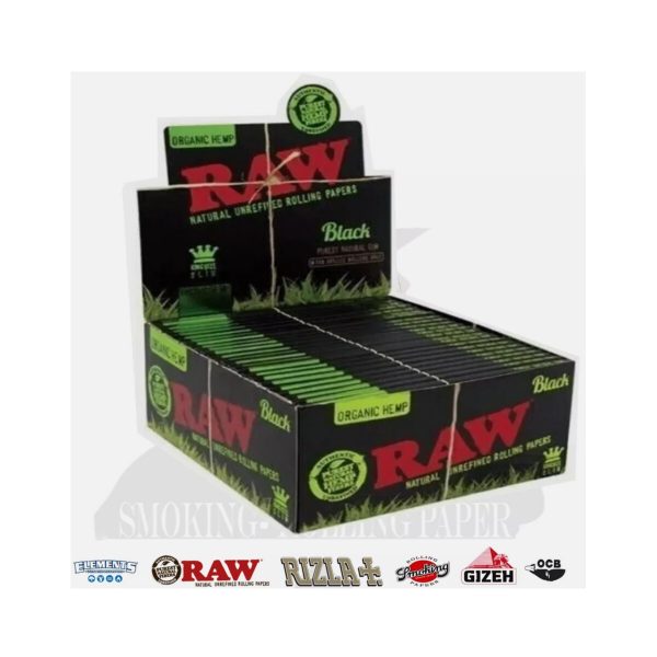 master-267 Χαρτάκια στριφτού RAW Organic Natural Black King Size Slim – συσκευασία με 50 πακετάκια