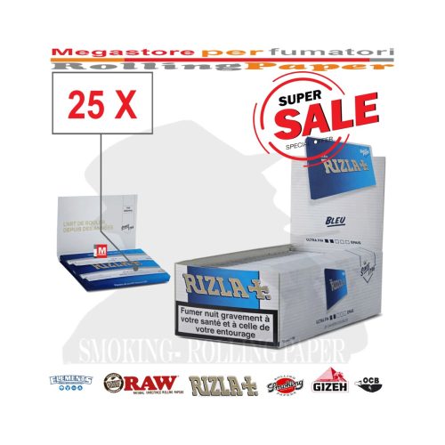 master-31 Χαρτάκια στριφτού Rizla Blue Regular – συσκευασία με 25 πακετάκια