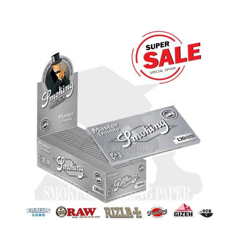 master-338 Χαρτάκια στριφτού Smoking Master Double Silver Regular – συσκευασία με 25 πακετάκια