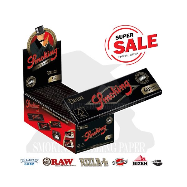 master-341 Χαρτάκια στριφτού Smoking Deluxe Black Regular – συσκευασία με 50 πακετάκια