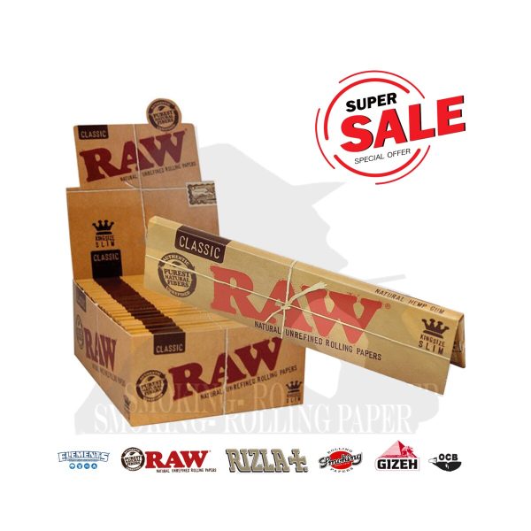 master-379 Χαρτάκια στριφτού RAW Classic King Size Slim – συσκευασία με 50 πακετάκια