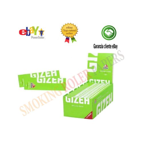 master-384 Χαρτάκια στριφτού Gizeh Super Fine Green Regular – συσκευασία με 50 πακετάκια