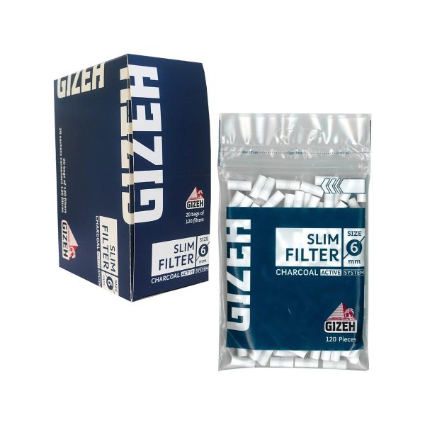 master-39 Φιλτράκια ενεργού άνθρακα Gizeh Slim 6 mm – 120 φίλτρα