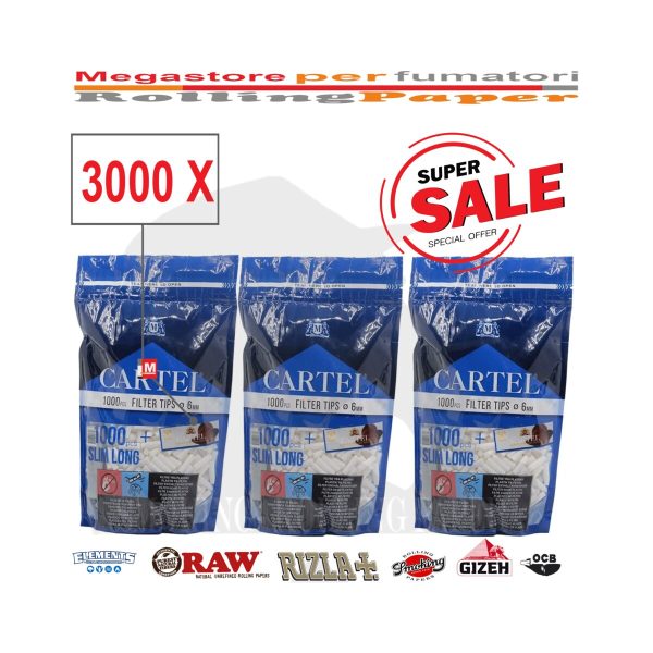 master-398 Φιλτράκια Cartel Classic Slim 6 × 22 mm – 3.000 φίλτρα