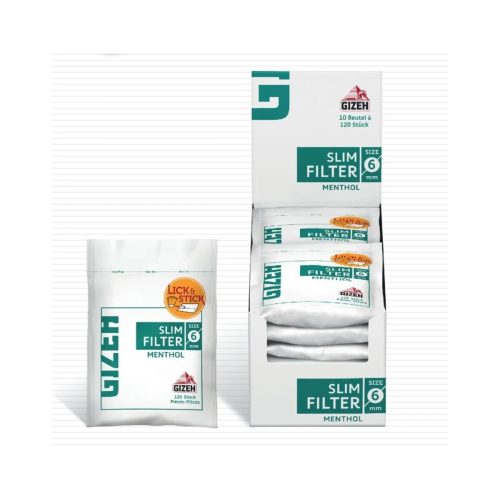 master-44 Φιλτράκια Gizeh Menthol Slim 6 mm – 120 φίλτρα