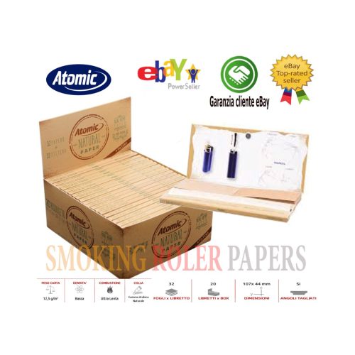 Χαρτάκια στριφτού Atomic Natura King Size Slim με φίλτρα – συσκευασία με 20 πακετάκια