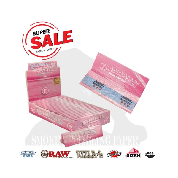 master-57 Χαρτάκια στριφτού Elements Pink Medium 1¼ – συσκευασία με 25 πακετάκια