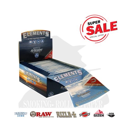 Χαρτάκια στριφτού Elements Artesano King Size Slim με φίλτρα – συσκευασία με 15 πακετάκια