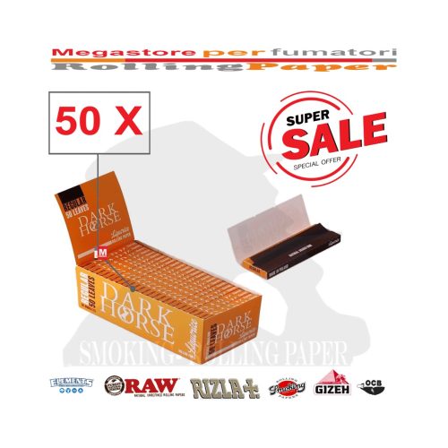 Χαρτάκια στριφτού Dark Horse Liquorice Regular – συσκευασία με 50 πακετάκια