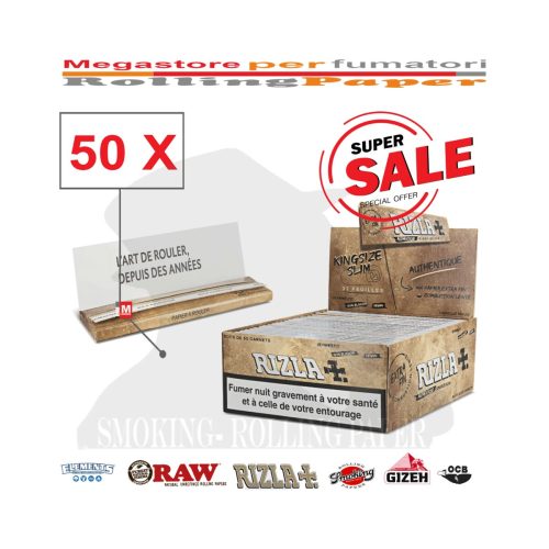 master-94 Χαρτάκια στριφτού Rizla Authentique King Size – συσκευασία με 50 πακετάκια