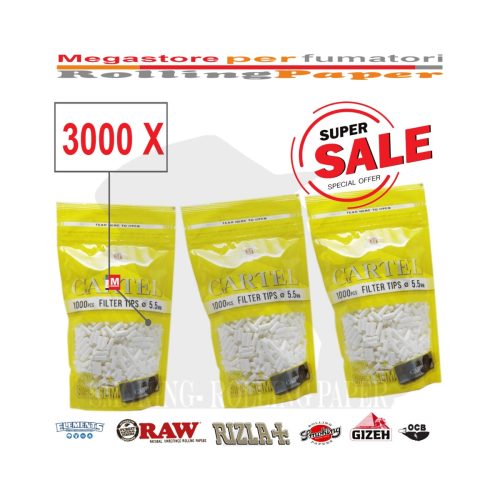 master-95 Φιλτράκια Cartel Super Slim 5,5 mm Multipack – 3.000 φίλτρα